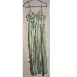 Striped Sage Jumpsuit Size L